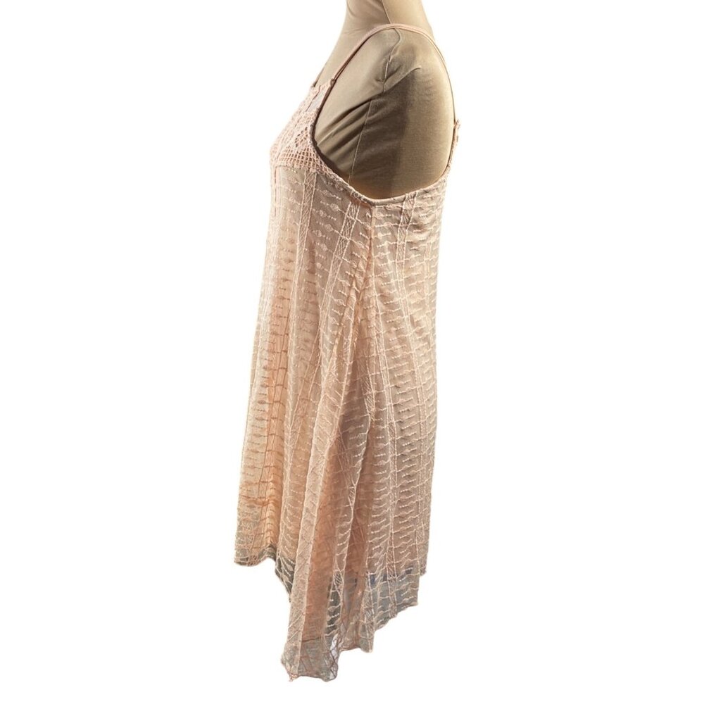 Altar'd State Crochet Dress Shark-bite Hem Halter Sleeveless XS Extra Small Peac - Picture 2 of 7